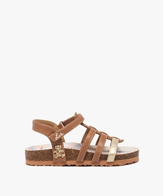 GEMO Sandales fille multibrides à scratch avec détail métallisé - LuluCastagnette marron standard