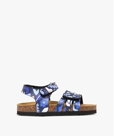 GEMO Sandales fille à motifs avec double scratch bleu chine