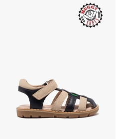 GEMO Sandales garçon à scratch avec semelle sportswear et bout fermé beige standard
