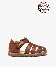 GEMO Sandales garçon fermées à scratch avec semelle sportswear marron standard