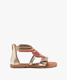 GEMO Sandales fille dessus en perles et métallisé à zip gold
