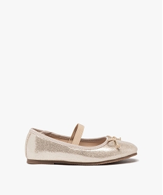 GEMO Ballerines fille à paillettes avec bride élastique et noeud fantaisie dore