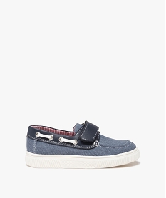 GEMO Chaussures bateau garçon en toile denim avec scratch Bleu