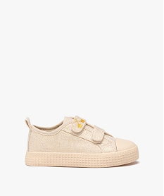 GEMO Baskets fille en toile à paillettes avec double scratch gold