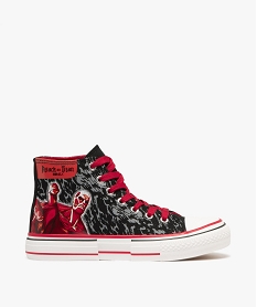 GEMO Baskets garçon en toile mid-cut avec semelle à liseré - Attack on Titan noir standard