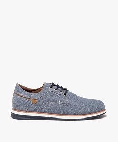 derbies garcon unis a lacets avec semelle a lisere bleu chaussures bassesJ556601_1