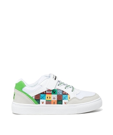 GEMO Baskets basses multimatières imprimées garçon - Minecraft blanc standard