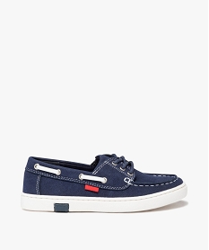 chaussures bateau garcon en suedine et a lacets passants bleuJ560101_1