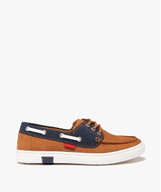 chaussures bateau garcon en suedine et a lacets passants orange chaussures bassesJ560201_1