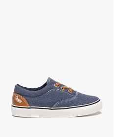 baskets garcon en toile unie a lacets style denim - camps united bleuJ562401_1