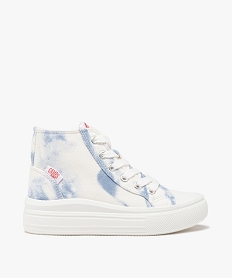 GEMO Baskets en toile montantes à semelle épaisse fille - Camps United blanc  bleu
