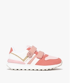 GEMO Baskets fille running rétro avec paillettes et scratch - Hobiz rose chine