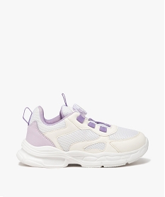 GEMO Baskets fille bicolores en mesh avec lacets à boucle rotati blanc standard