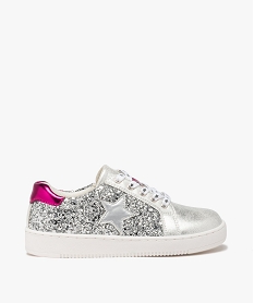 baskets fille a strass avec lacets a motif et a zip grisJ564801_1