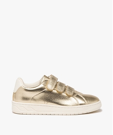 GEMO Baskets fille métallisées avec triple scratch dore