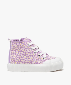 GEMO Baskets fille mid-cut à motifs avec zip et à semelle épaisse violet standard