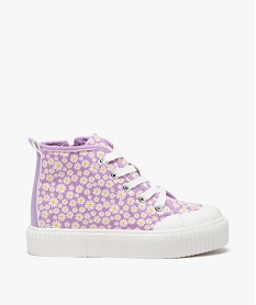 GEMO Baskets fille mid-cut à motifs avec zip et à semelle épaisse Violet