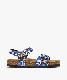 GEMO Sandales fille à motifs avec brides à boucle Bleu