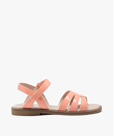 GEMO Sandales fille unies avec brides vernies à scratch orange standard