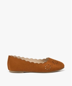 ballerines fille unies avec dessus a motifs ajoures brunJ570201_1