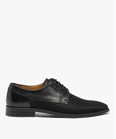 derbies homme unis en cuir et en textile - pierre cardin noirJ573001_1