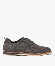 derbies homme unis a col scratch avec detail en suedine gris chaussures de villeJ573501_1