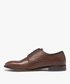 derbies unis en cuir imitation homme brun chaussures de villeJ573701_3