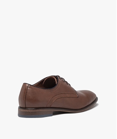 derbies unis en cuir imitation homme brun chaussures de villeJ573701_4