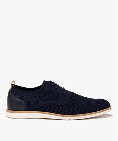 derbies homme unies en mesh avec col stretch et semelle bicolore bleuJ574101_1