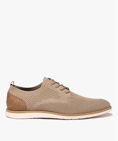 GEMO Derbies homme unies en mesh avec col stretch et semelle bicolore Beige