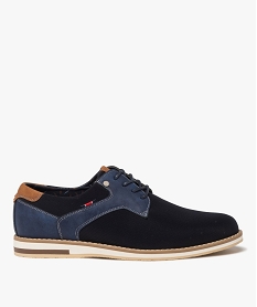 derbies homme unis bi-matieres a semelle contrastee bleuJ574301_1