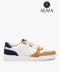 GEMO Baskets homme dessus en cuir style casual - Alma Planète blanc chine