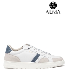 tennis basses multimatieres dessus cuir homme - alma blancJ576401_1