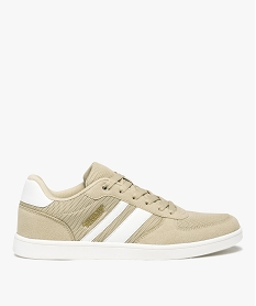 GEMO Baskets homme unies en mesh avec bandes latérales beige standard