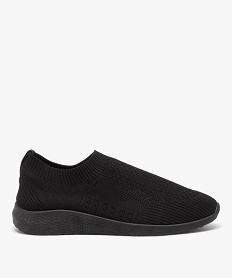 GEMO Baskets femme unies en mesh sans lacets noir standard