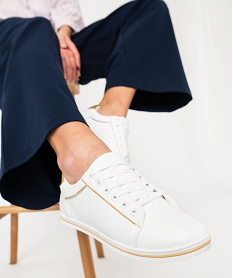 GEMO Tennis basses à détails dorés femme blanc standard