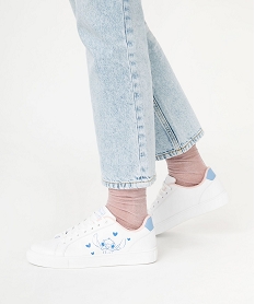 GEMO Baskets femme unies Stitch à lacets - Disney blanc standard