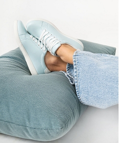 GEMO Tennis femme à lacets unies avec contrefort pailleté bleu standard