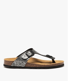 GEMO Sandales femme avec bride entre-doigts et à boucle ajustable noir standard