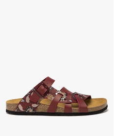 GEMO Mules femme avec brides enveloppantes à motifs rouge standard