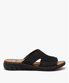 GEMO Mules femme confort unies à bandeau ajouré et semelle compensée noir standard