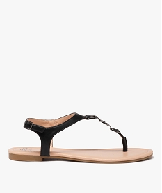 sandales femme plates a entre-doigts avec chaine metallisee fantaisie noirJ597001_1