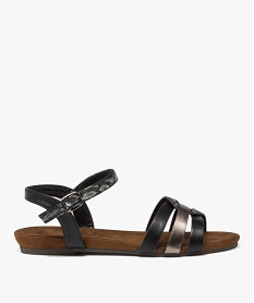 GEMO Sandales femme plates casual à brides fantaisie noir standard