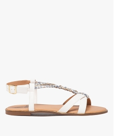 GEMO Sandales plates esprit salomé à détail fleuri femme blanc standard