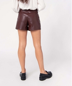 short femme ample en matiere synthetique imitation cuir brun shortsJ624401_3