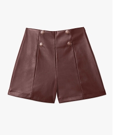 short femme ample en matiere synthetique imitation cuir brun shortsJ624401_4