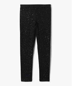 GEMO Pantalon fille en maille parsemée de paillettes Noir