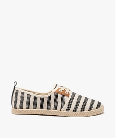 GEMO Baskets femme en toile rayée avec semelle corde Imprimé