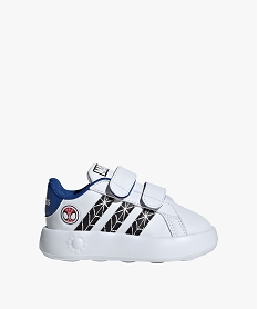 GEMO Baskets bébé garçon Spiderman à double scratch avec semelle souple - Adidas blanc chine