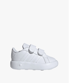 GEMO Baskets basses à scratchs et semelle bubblecomfy bébé garçon - Adidas Grand Court Blanc